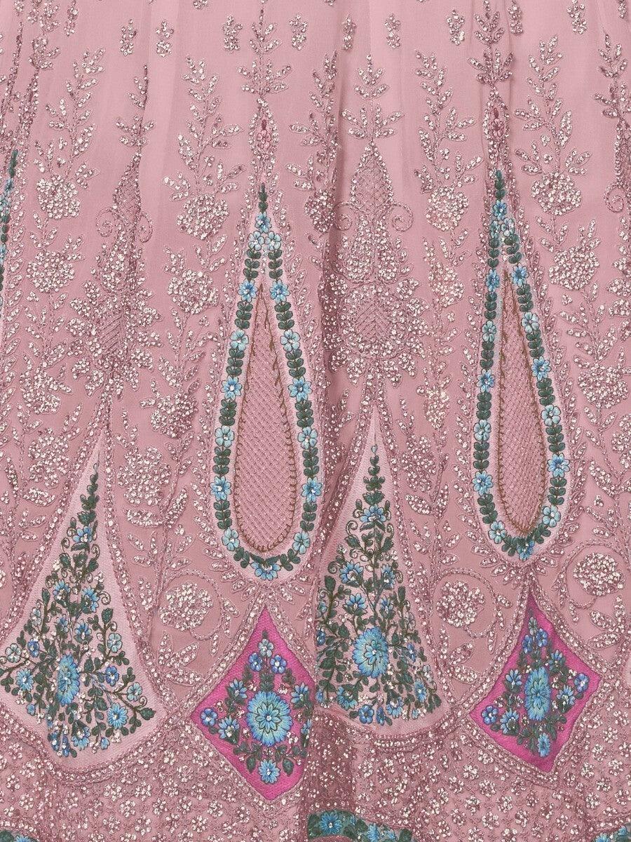 Marvelous Pink Lehenga Choli | Embroidered Dupatta & Custom Fit