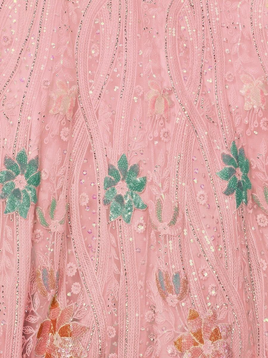 Graceful Peach Net Lehenga Choli | Flattering Fit & Radiant Design