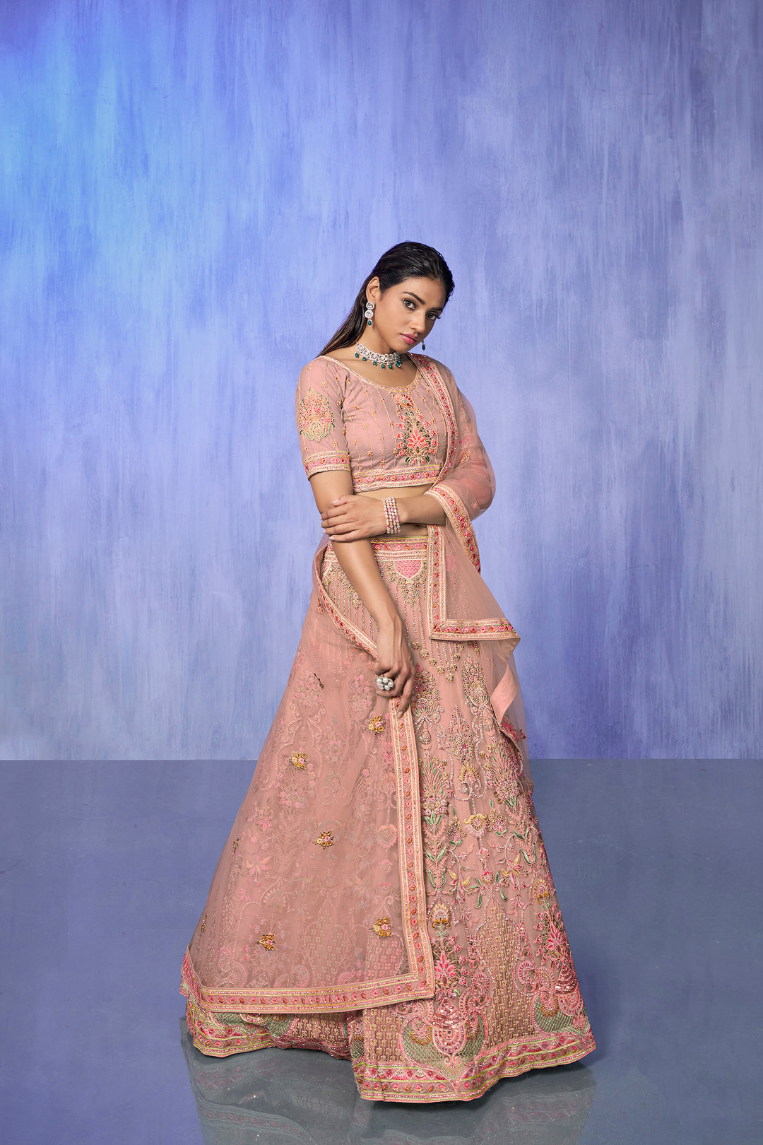 Wonderful Embroidered Net Wedding Lehenga Set | Party Wear Lehenga