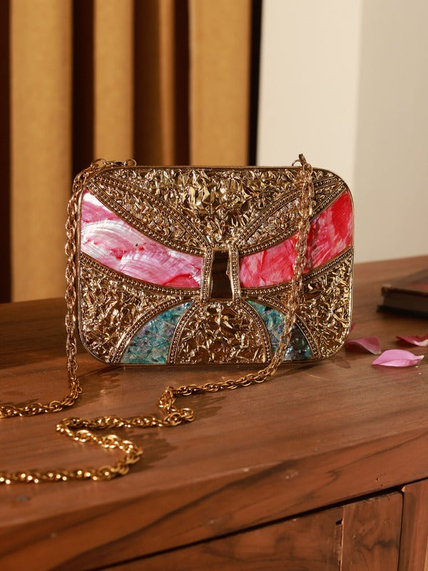 Naina Mother of Pearl Clutch | Elegant Designer Handbag for Events