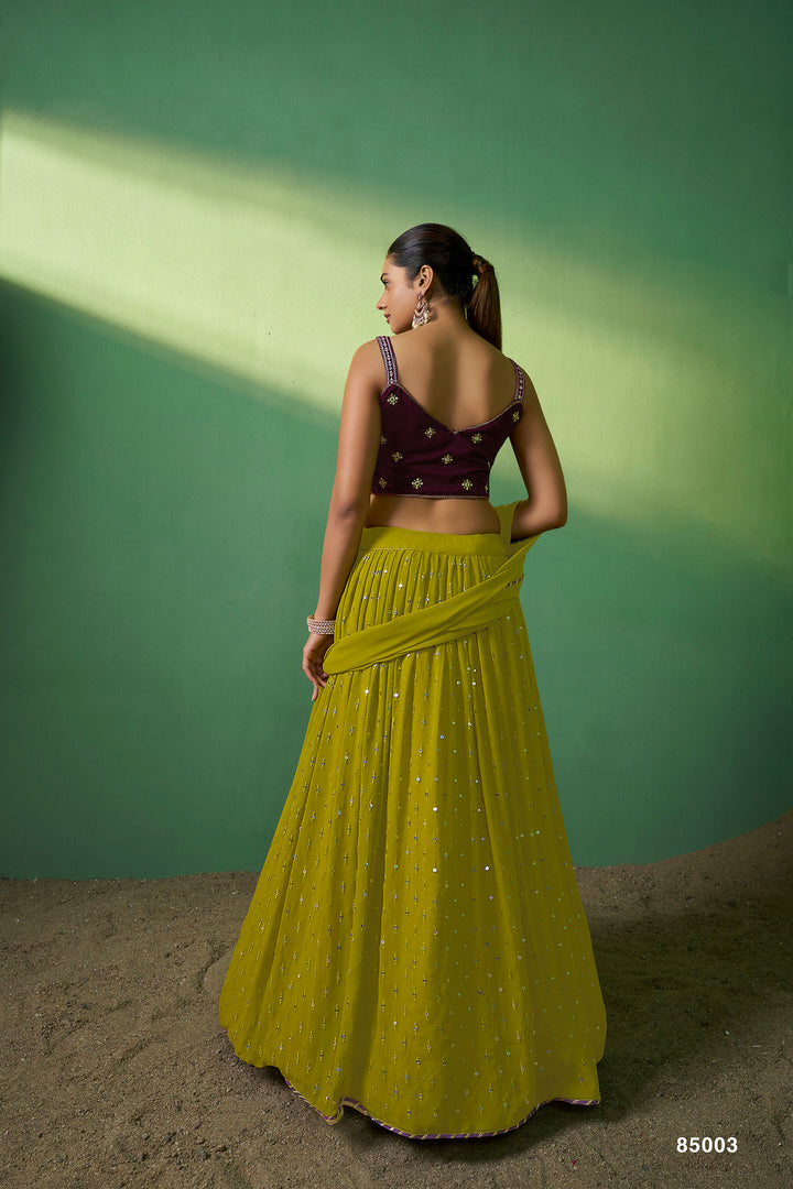 Green Velvet Lehenga Choli | Bridal Wear for Wedding & Festive Events