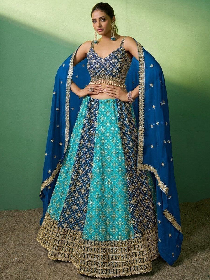 Mesmerizing Blue Lehenga Choli | Customizable Fit for Engagement & Weddings