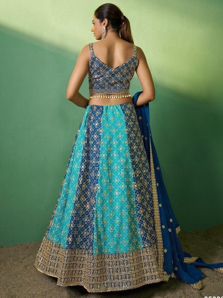 Mesmerizing Blue Lehenga Choli | Customizable Fit for Engagement & Weddings