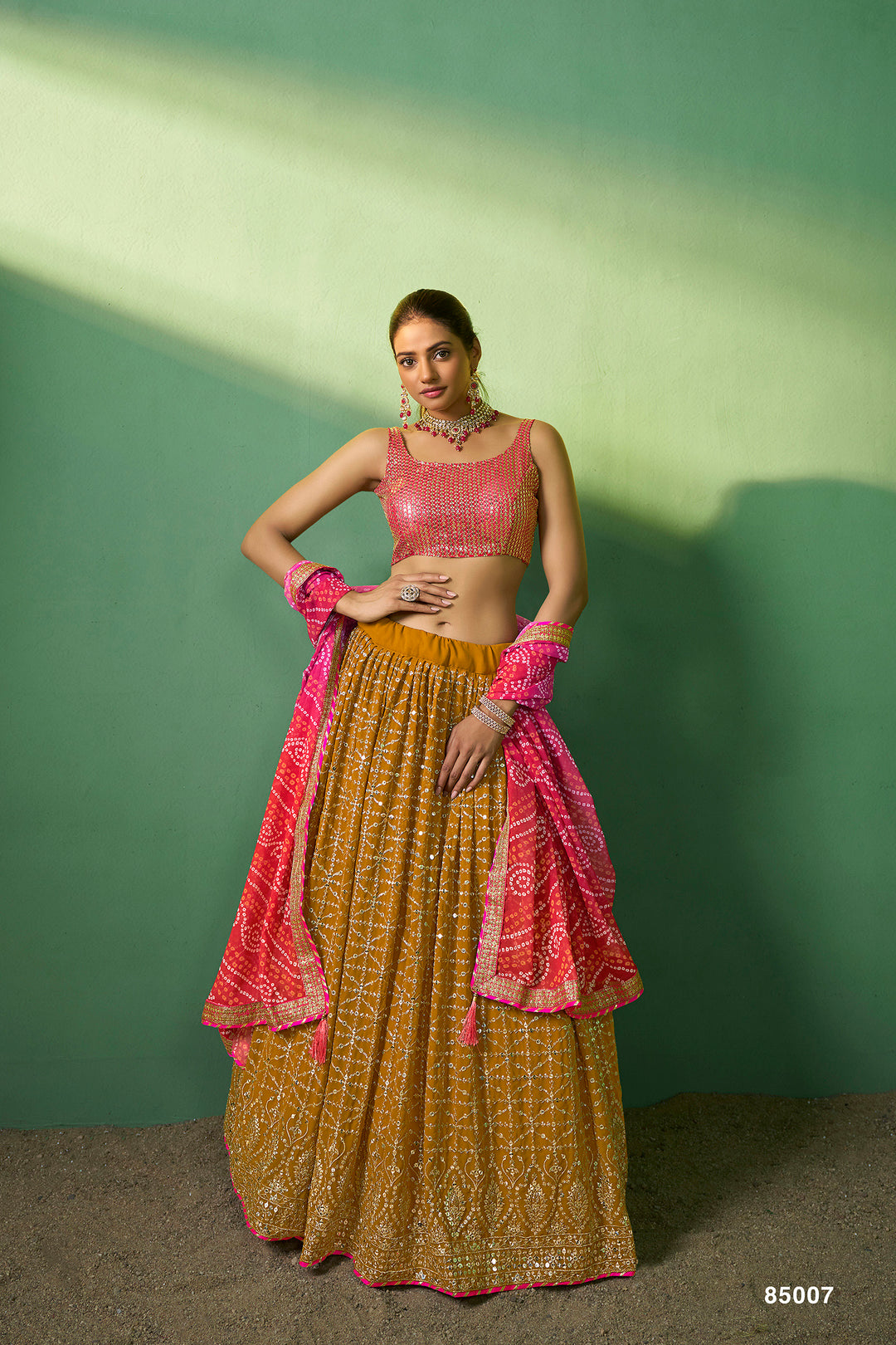 Mustard Georgette Lehenga | Bridal Lehenga for Wedding & Party