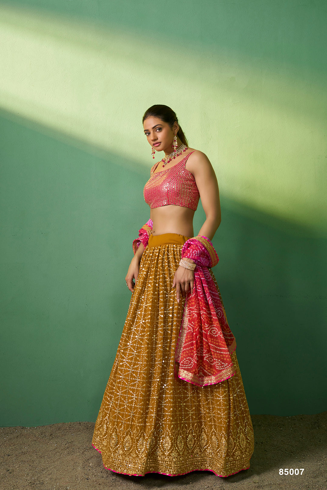 Mustard Georgette Lehenga | Bridal Lehenga for Wedding & Party