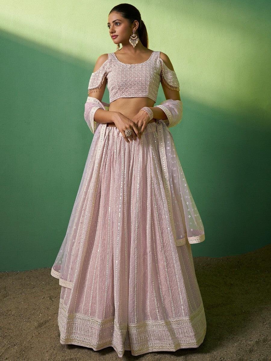 Exquisite Pink Sequins Lehenga Choli | Wedding, Engagement & Reception Dress