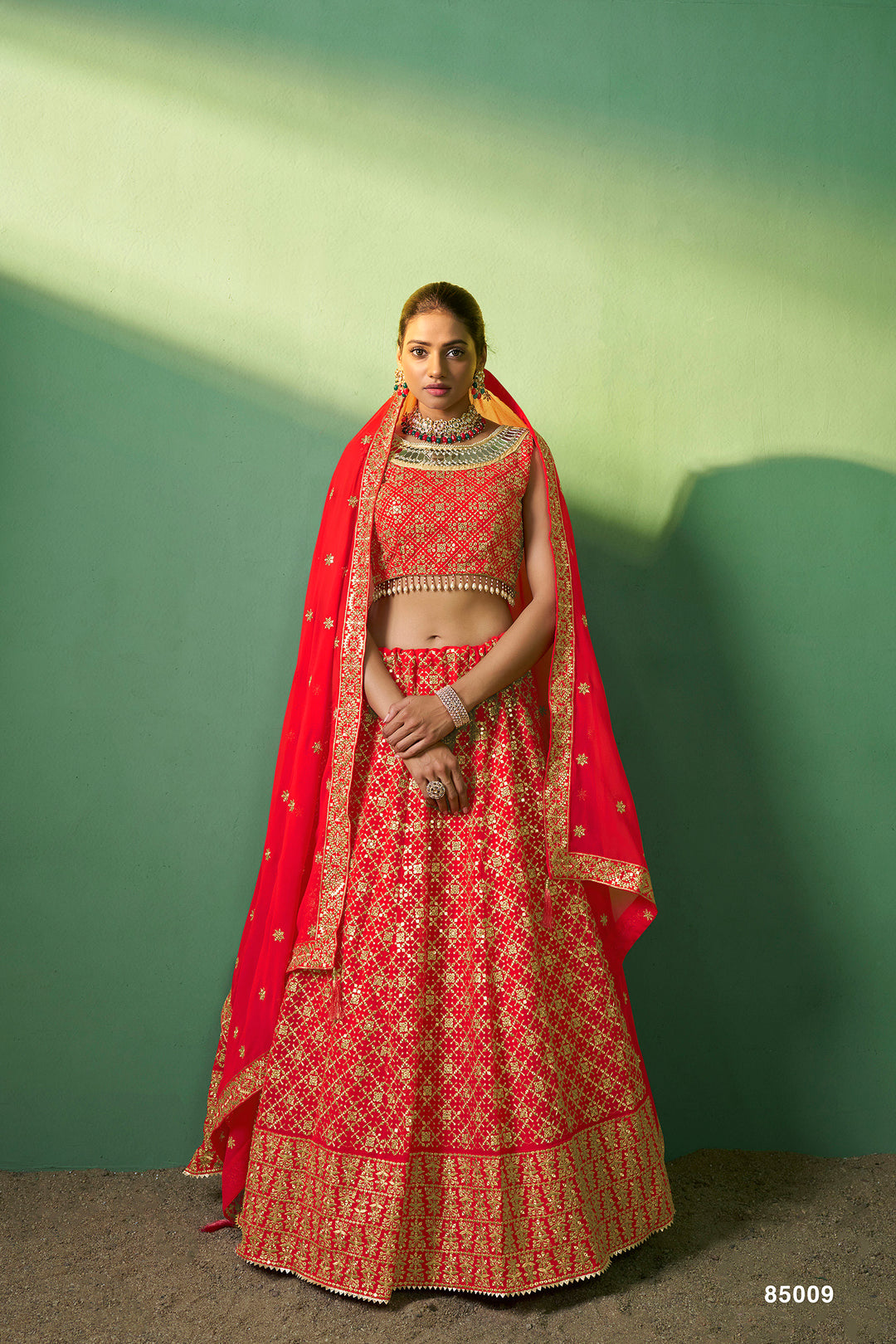 Bridal Lehenga Choli | Red Silk Lehenga for Weddings