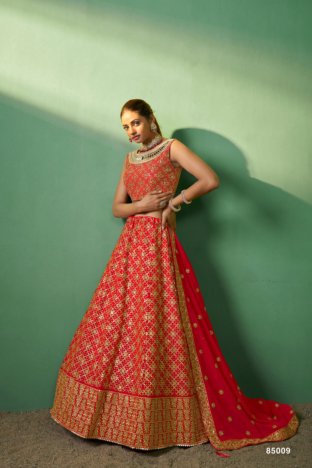 Bridal Lehenga Choli | Red Silk Lehenga for Weddings