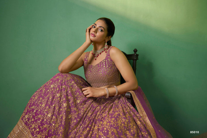 Lavender Lehenga Choli | Wedding & Party Wear Lehenga for Women