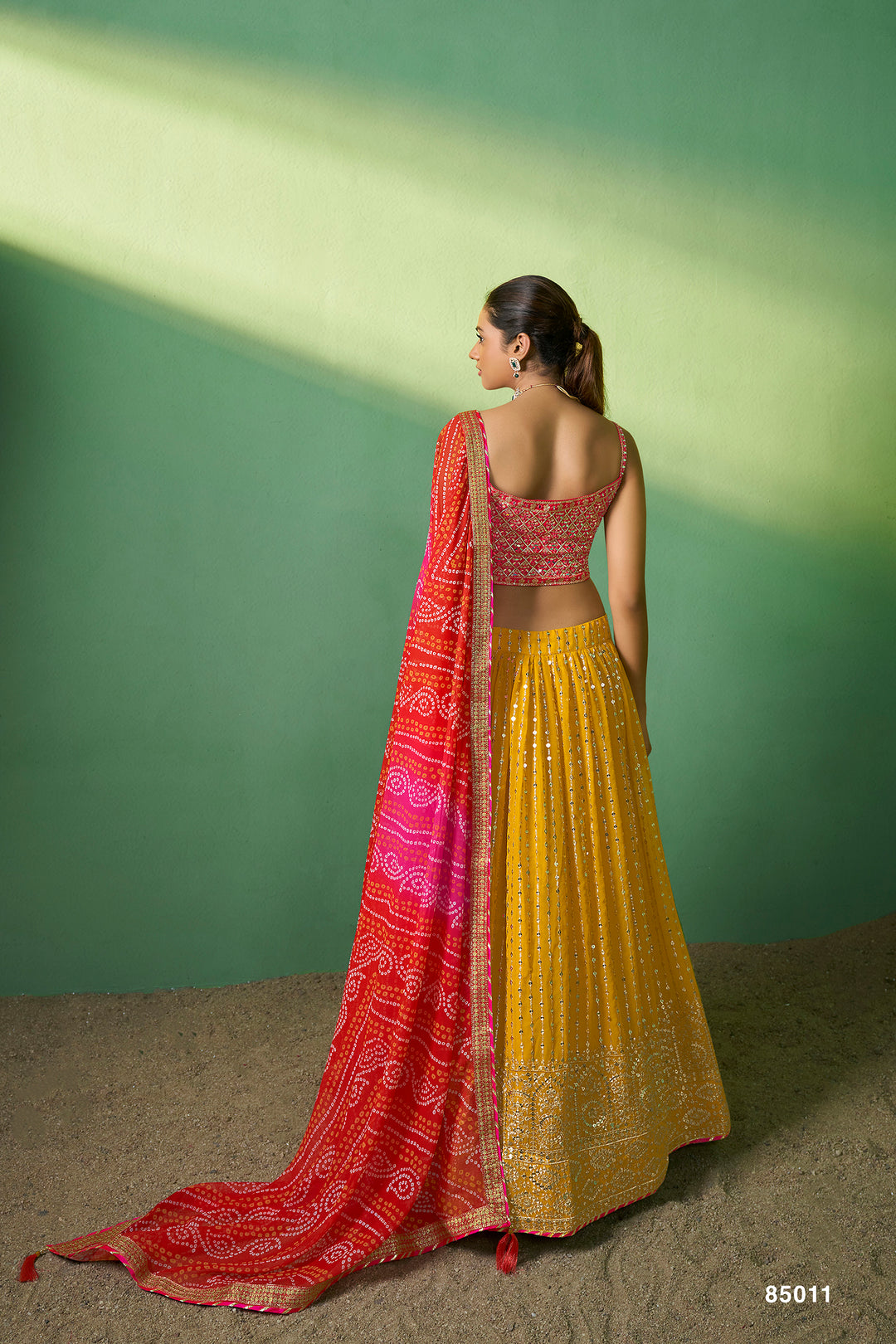 Stunning Mustard Georgette Lehenga Choli set | Bridal Lehenga for Wedding