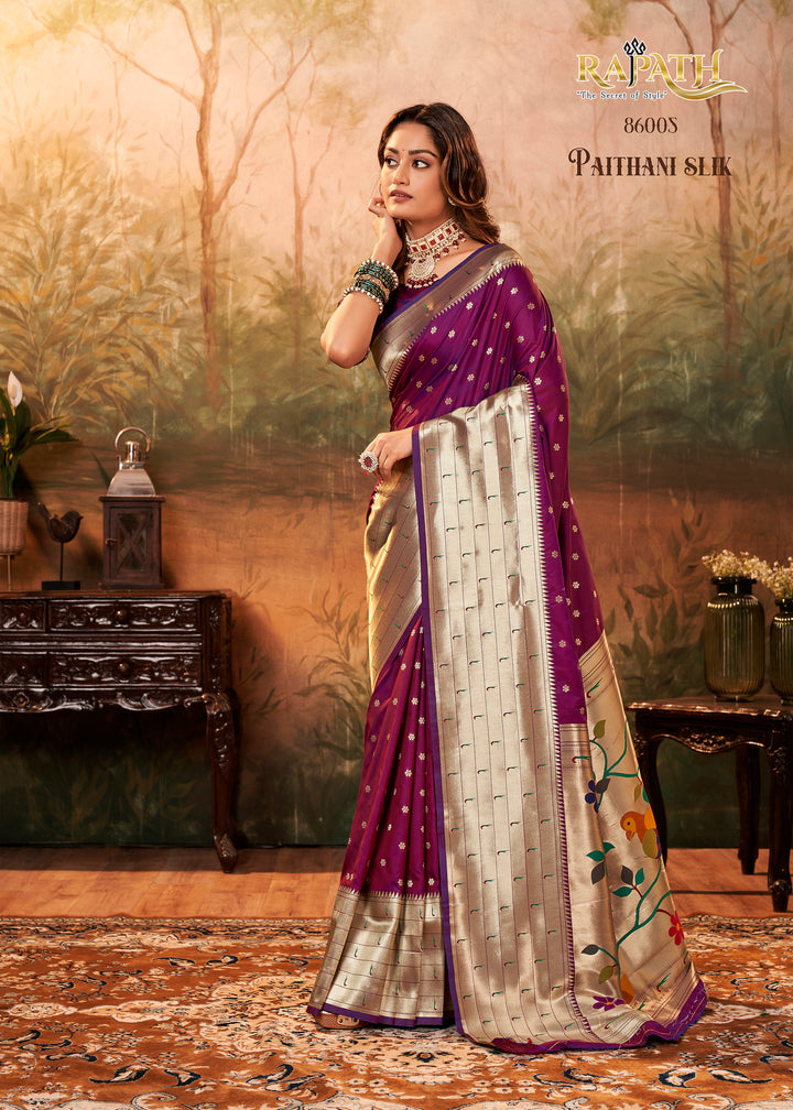 Pure Paithani Silk Saree with Traditional Zari Motifs | Perfect for Weddings