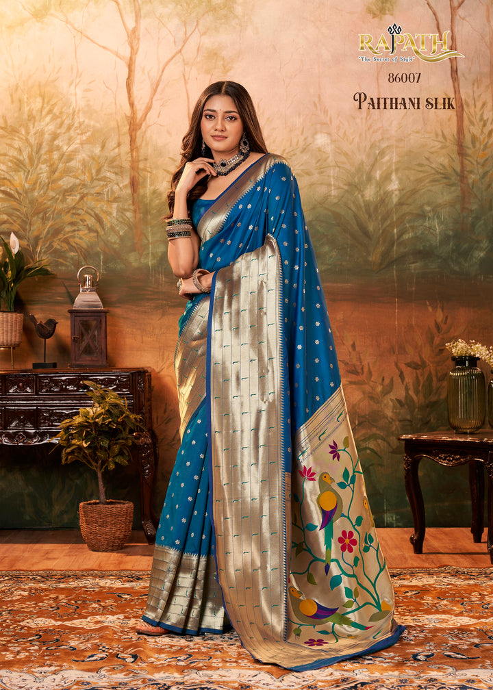 Pure Paithani Silk Saree with Traditional Zari Motifs | Perfect for Weddings