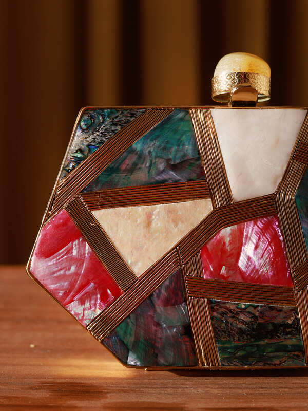 Emily Multicolor Mother of Pearl Clutch | Contemporary Flair Design