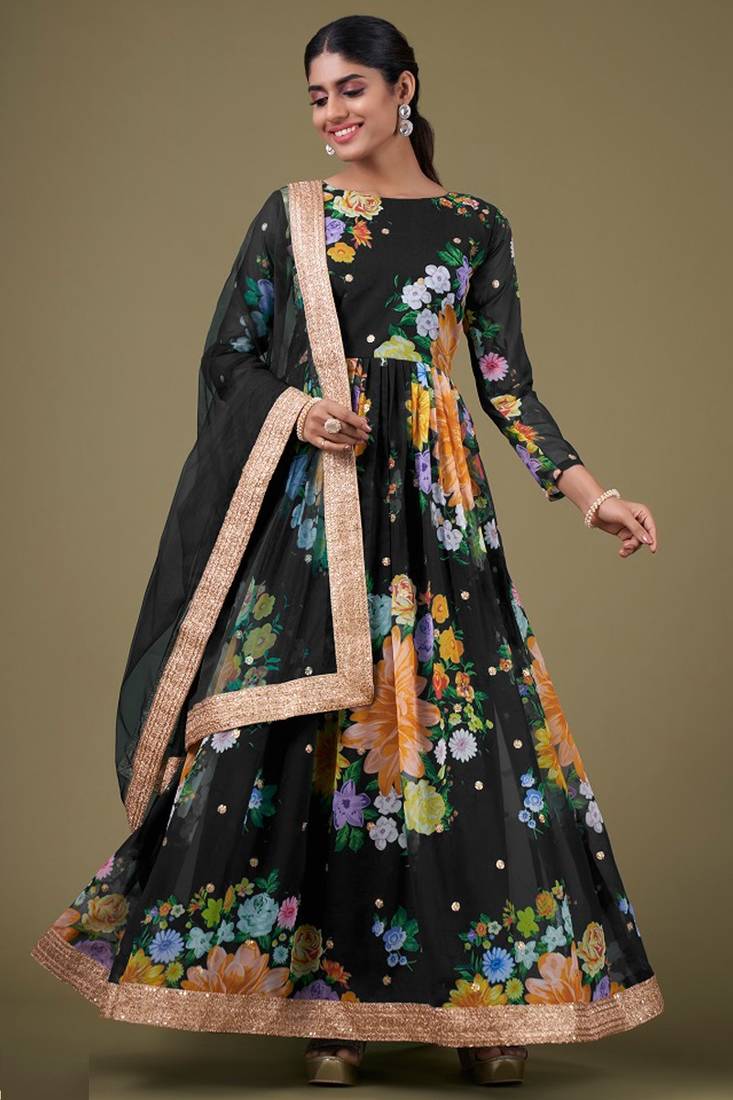 Elegant Designer Anarkali | Soft Net Dupatta with Embroidery Work