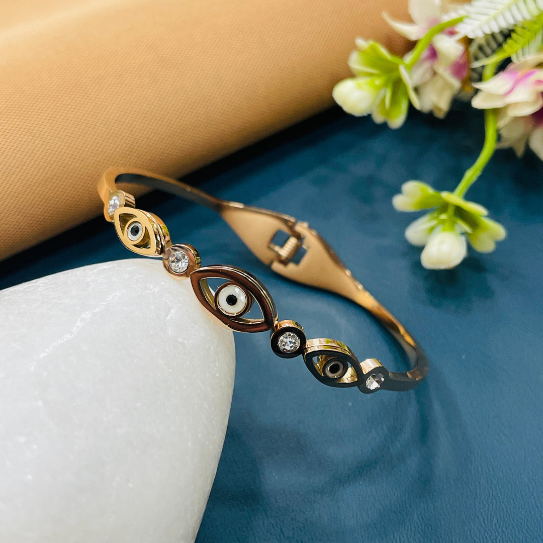 Elegant rose gold bangle adorned with tiny crystals, adding elegance to your look.