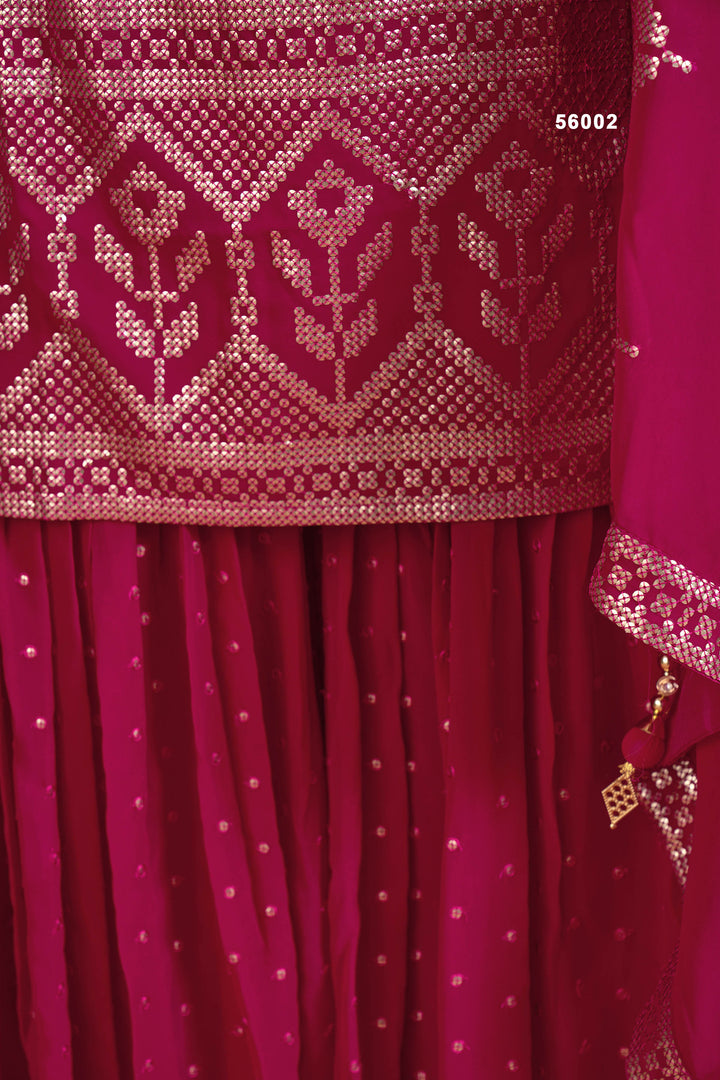 Pink Georgette Salwar Suit | Stylish Sequins Work Outfit