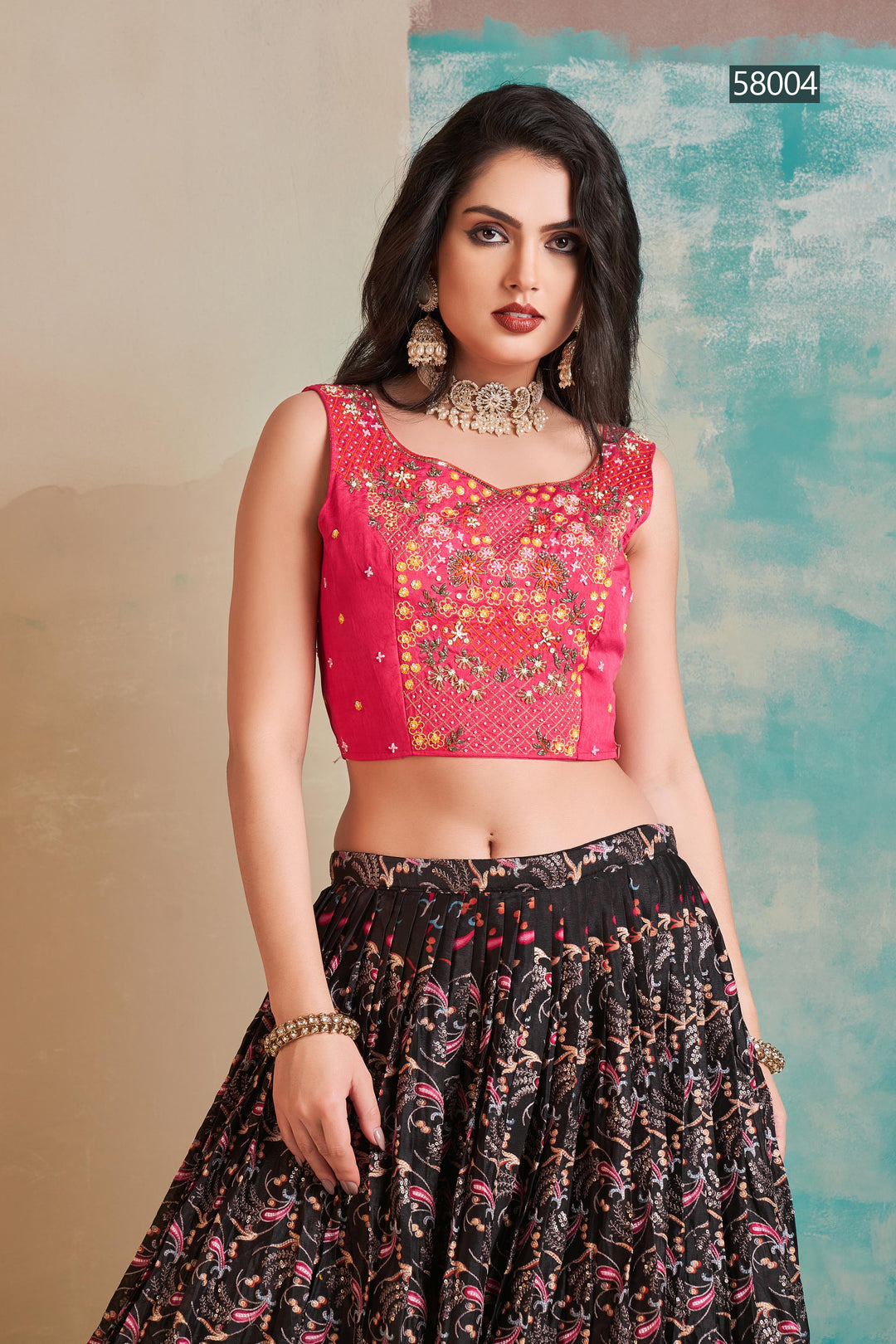 Digital Print Chinon Lehenga | Elegant Festive Wear with Georgette Dupatta