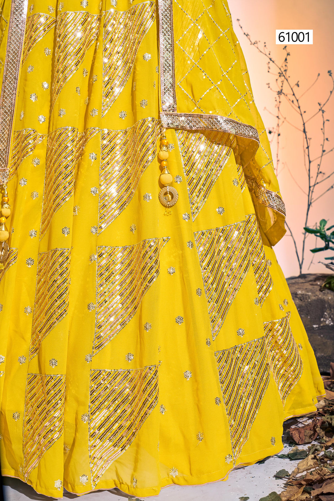 Georgette Ready-to-Wear Lehenga | Sequins Embroidered Blouse & Dupatta