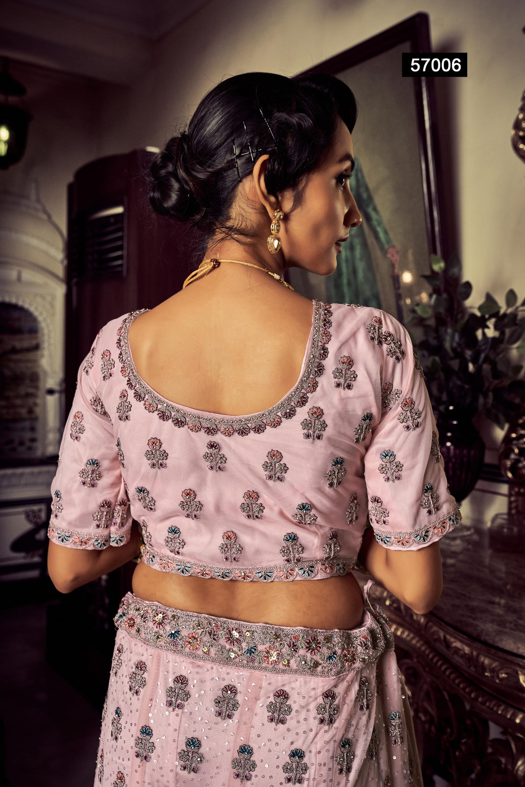 Pink Soft Net Lehenga Choli | Embroidered Bridal Lehenga for Women