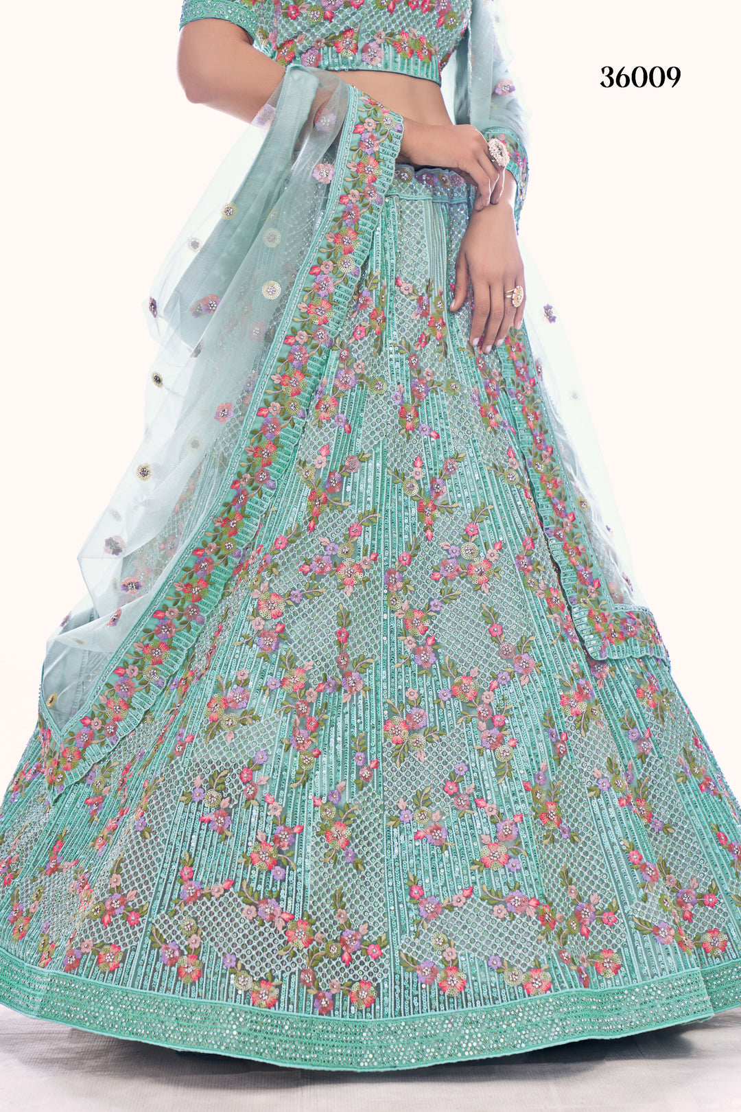 Intricate Embroidered Bridal Lehenga | Designer Soft Net Wedding Outfit