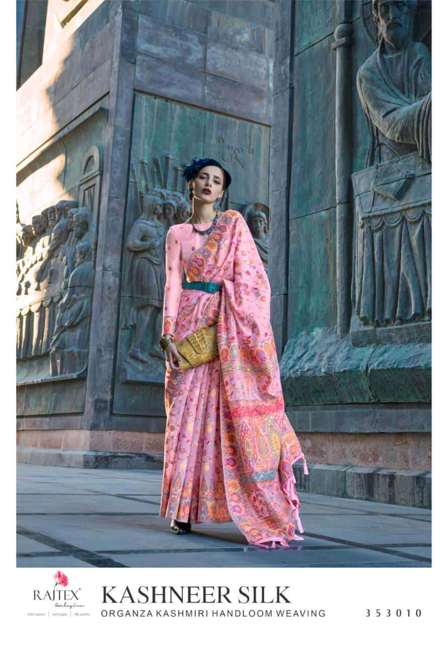 Designer Kashmiri Pashmina Organza Silk Saree | Traditional Indian Wear