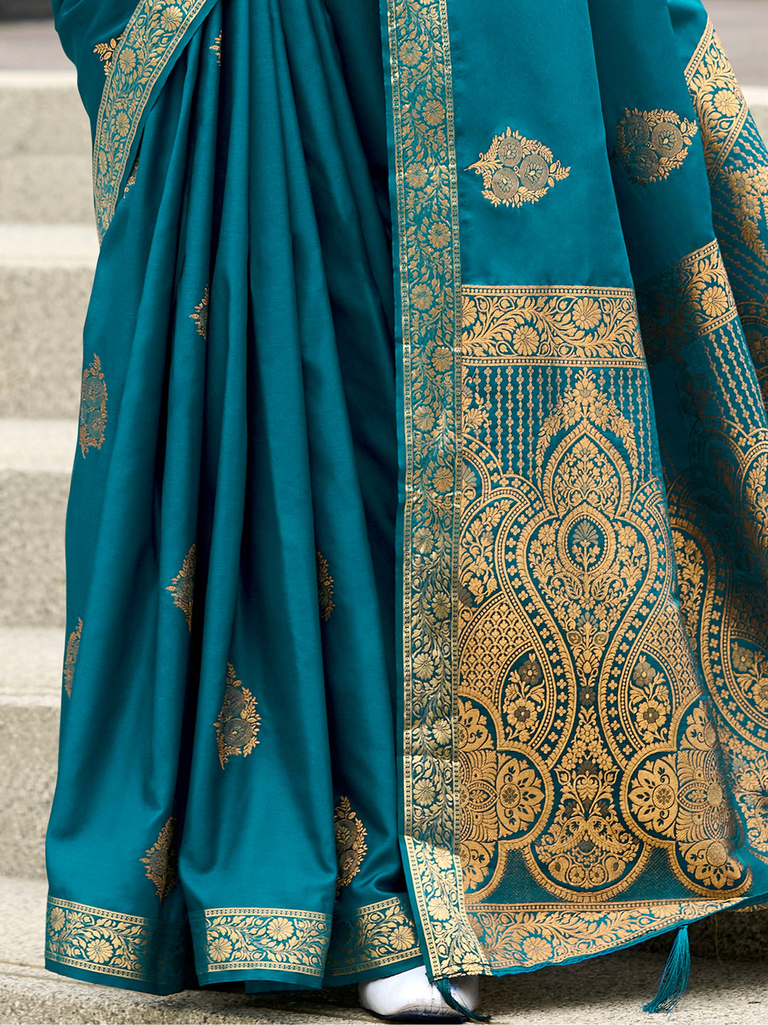 Vibrant color luxurious fabric exclusive attire crafted for elegance and style.