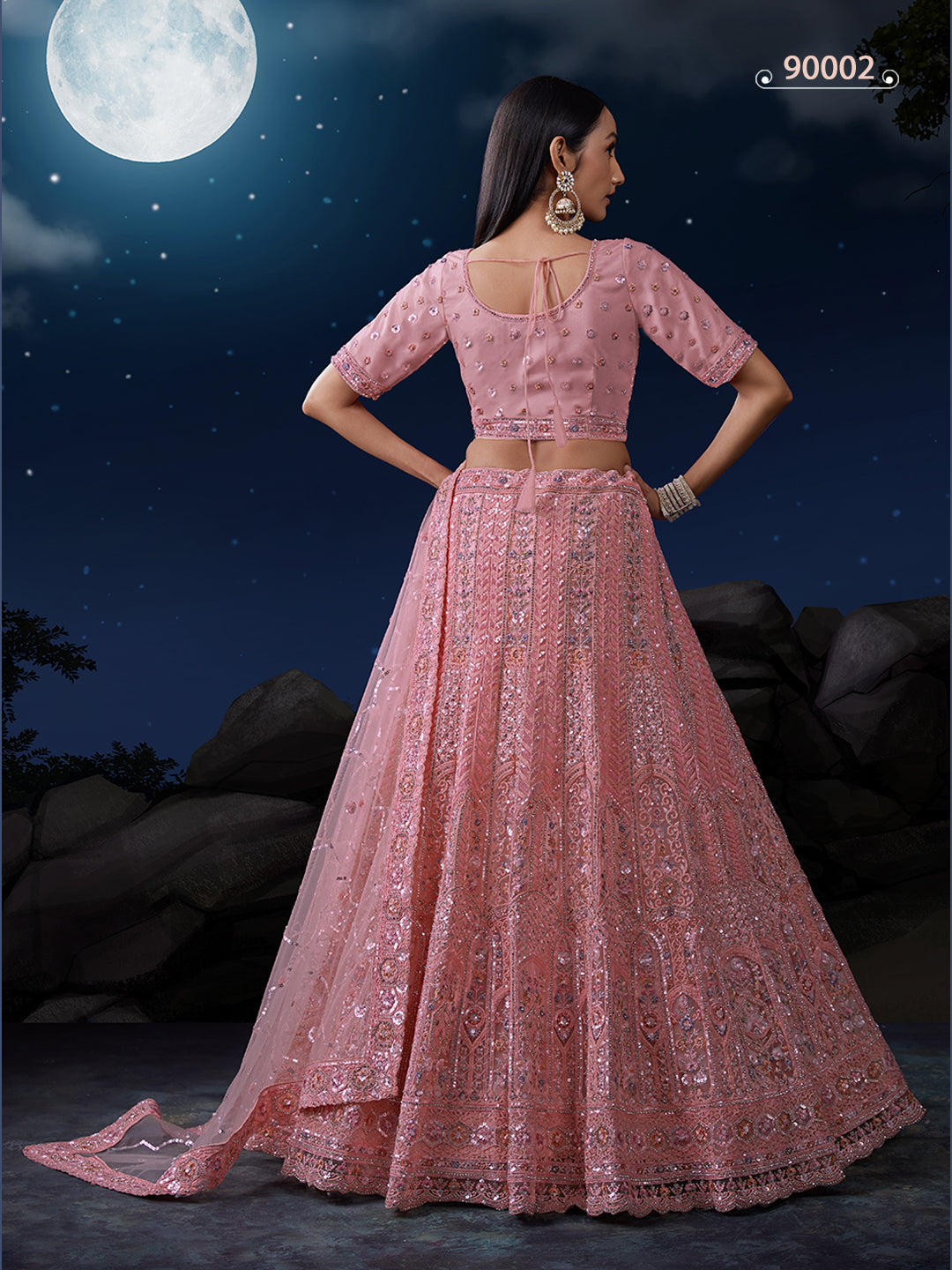 Soft Net Pink Bridal Lehenga Choli | Lehenga for Weddings & Celebrations