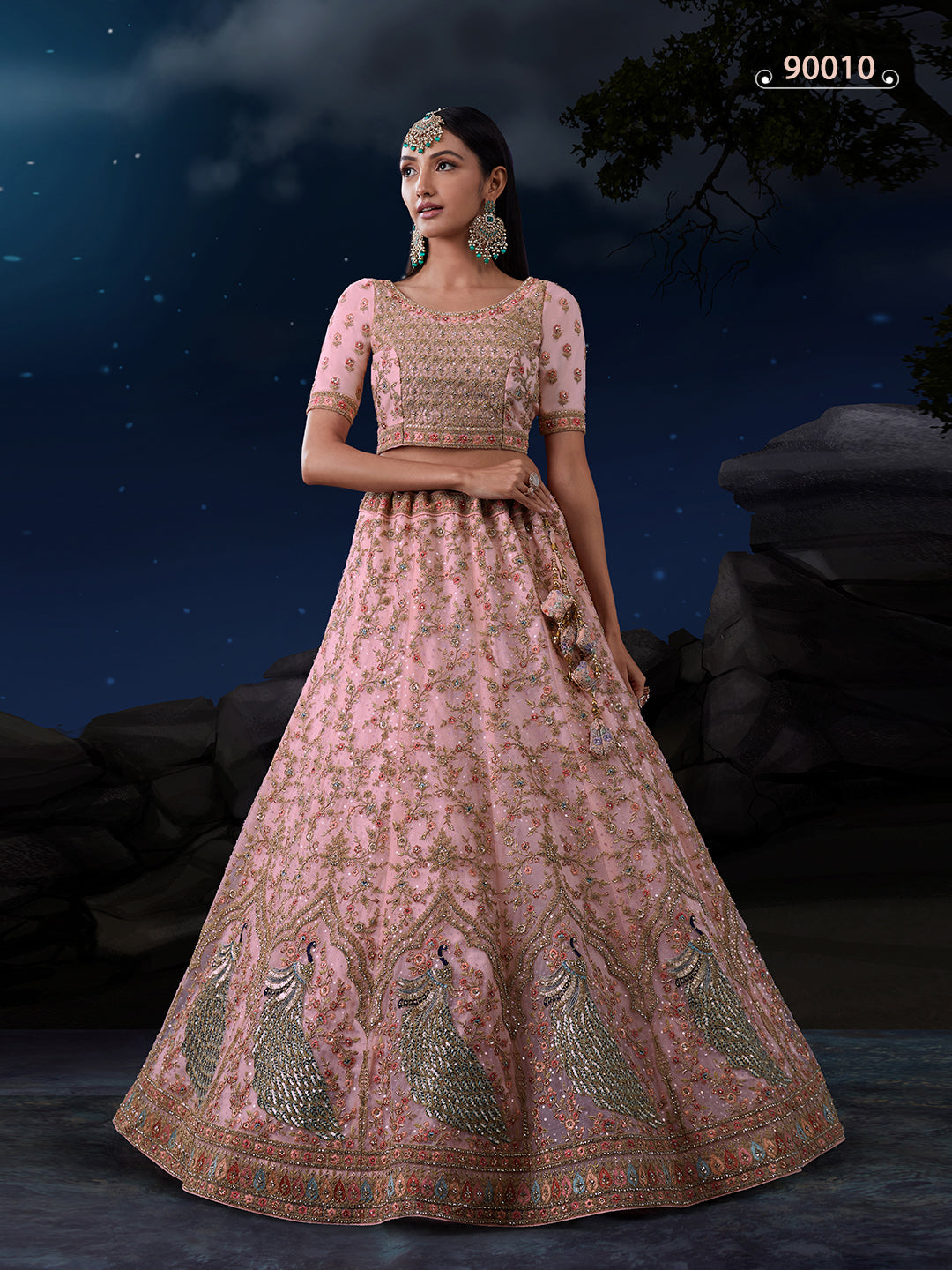 Soft Net Pink Bridal Lehenga | Lehenga for Weddings & Festive Events