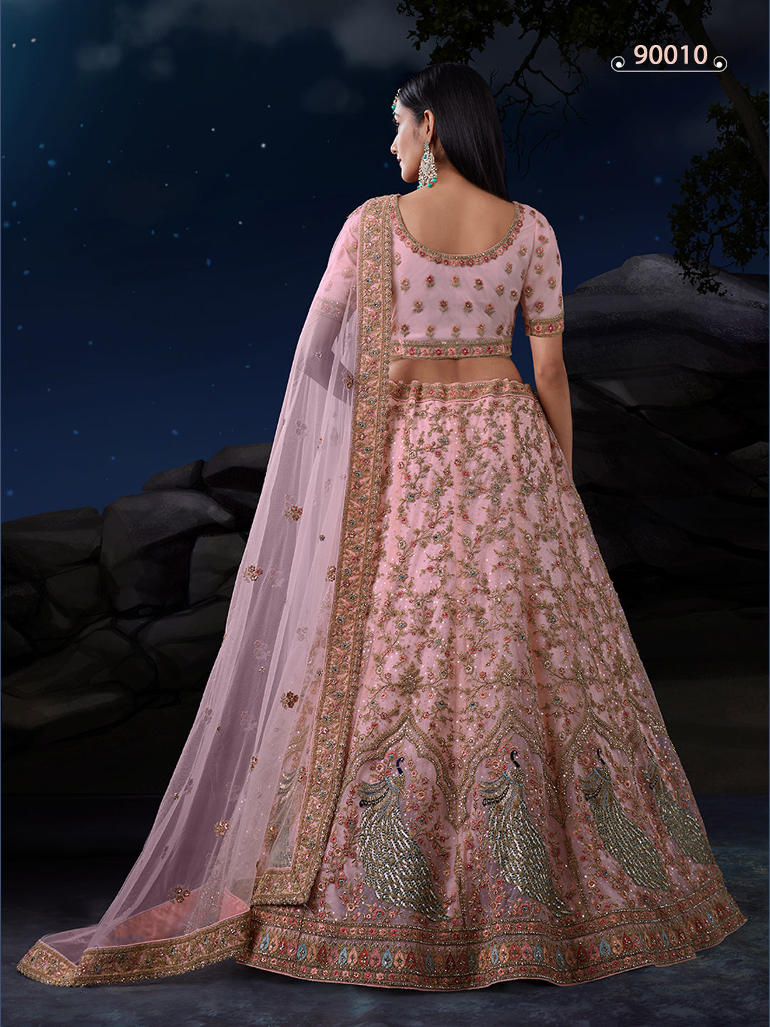 Soft Net Pink Bridal Lehenga | Lehenga for Weddings & Festive Events