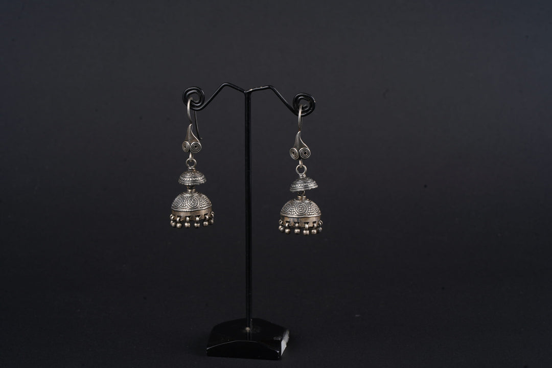 DUAL JHUMAR Oxodise Finished Silver Earrings | 92.5 Silver Jewelry