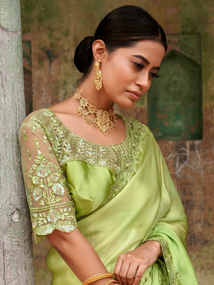 Vibrant color luxurious fabric exclusive attire crafted for elegance and style.