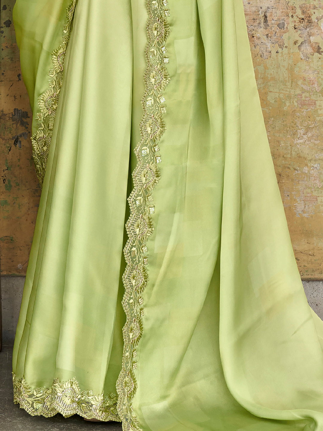 Vibrant color luxurious fabric exclusive attire crafted for elegance and style.