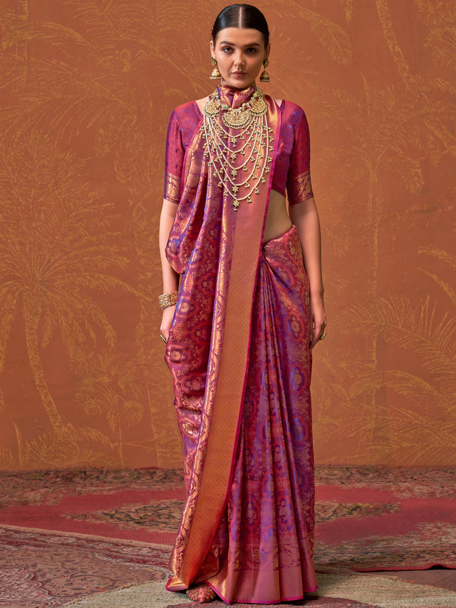 Purple silk saree crafted for elegance and style.