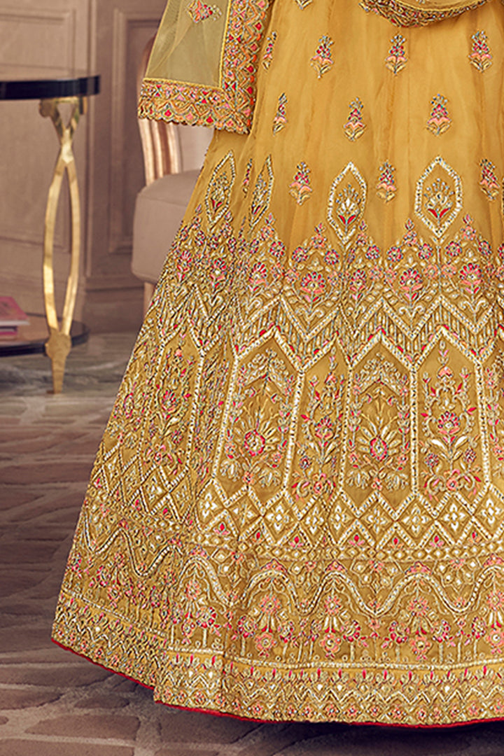 Yellow Organza Lehenga Set | Festive Wedding Party Outfit