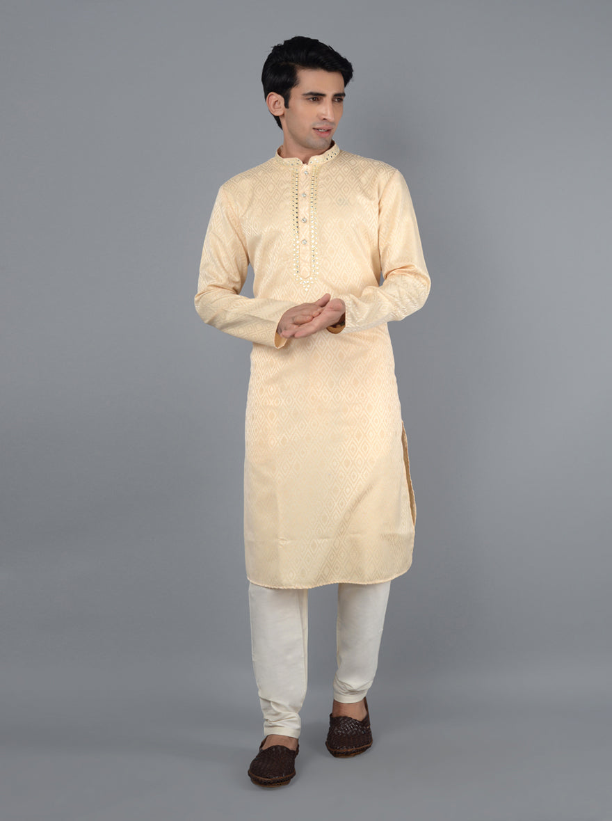 Stylish Fawn Kurta Pajama crafted for elegance, ideal for special gatherings and celebrations in the USA.