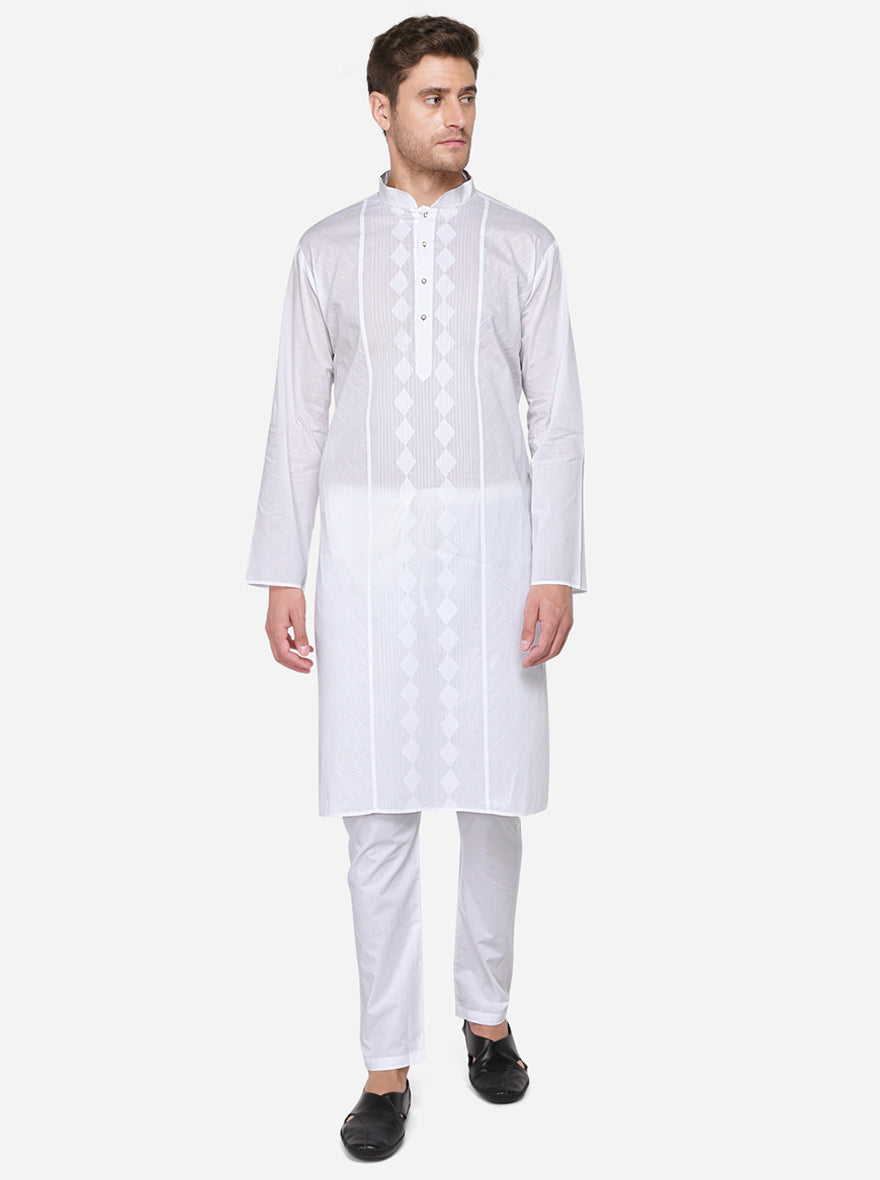 Comfortable self-design kurta pajama, essential for ethnic wear.