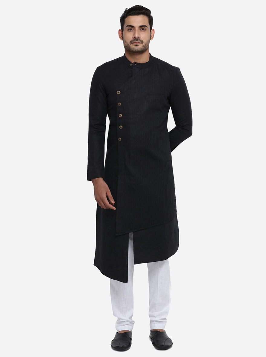 Enjoy all-day comfort and style with our Self Stitched Black Cotton Blend, perfect for enhancing your ethnic wear collection in the USA