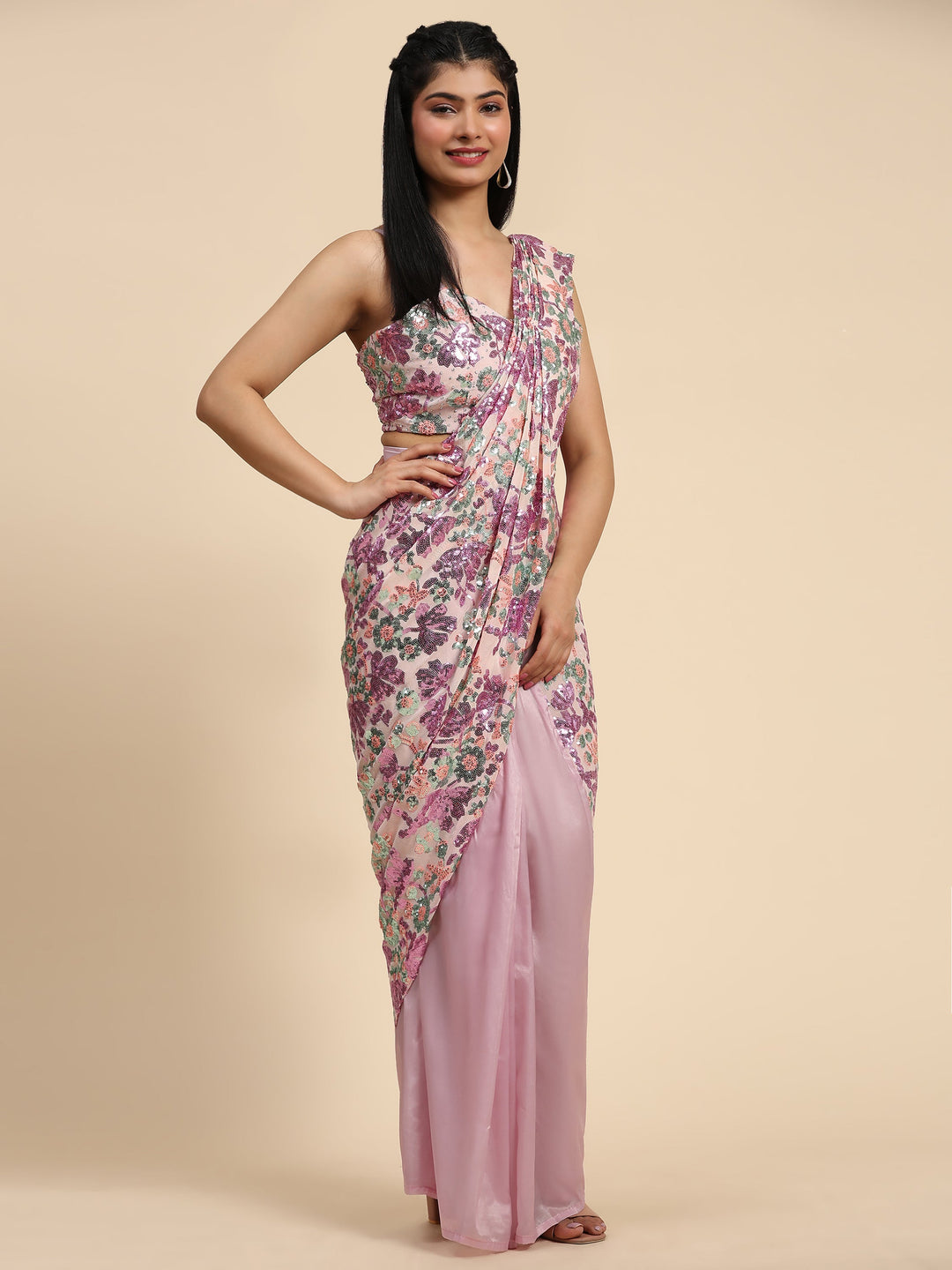 Vibrant color luxurious fabric exclusive attire crafted for elegance and style.