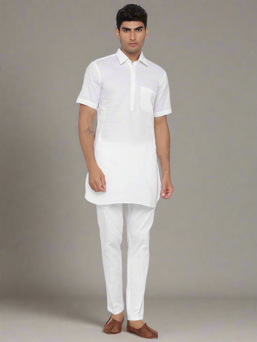 Elegant Cotton Kurta Pajama | Plain Traditional Set for Men