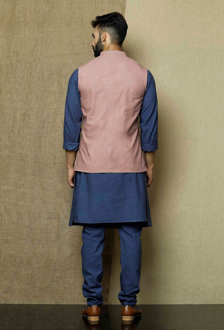 Classic Cotton Kurta Pajama | Plain Jacket Ethnic Set for Weddings