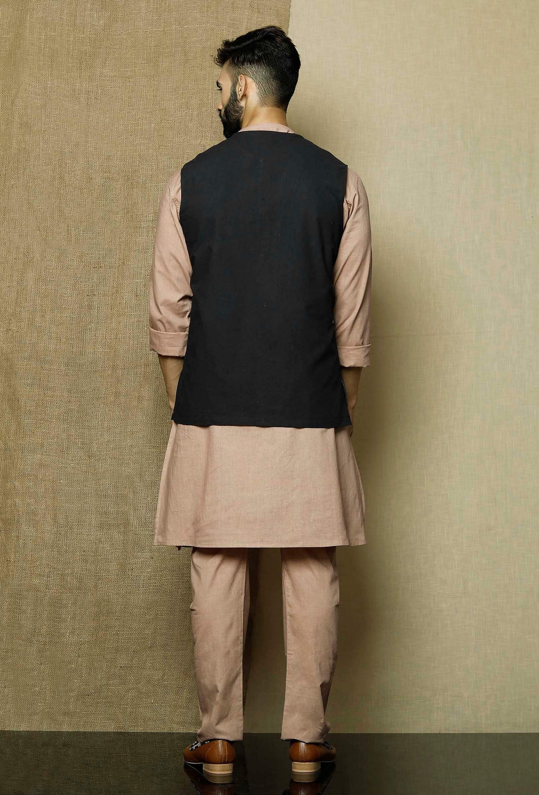 Classic Cotton Kurta Pajama | Plain Jacket Ethnic Set for Weddings