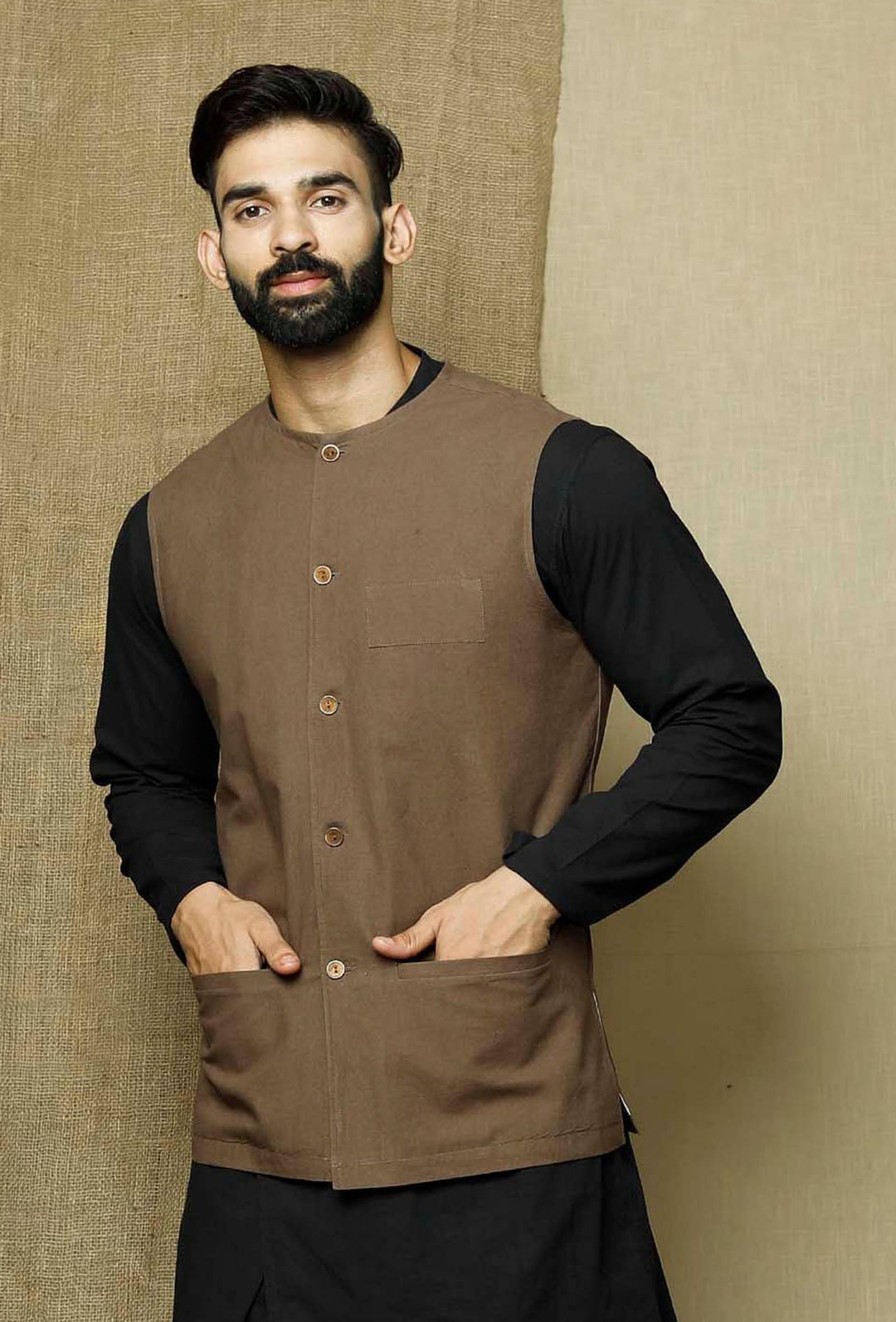 Stylish Satin Koti | Traditional Jacket for Men  Wedding Wear