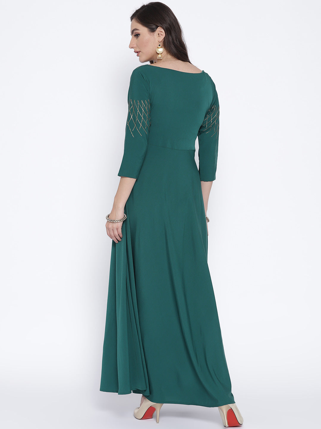 Stylish Teal Kurti for Women | Perfect Ethnic Wear with Glitter Finish