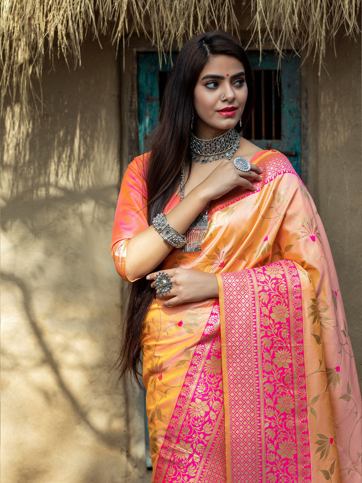 Elegant Banarasi Silk Saree | Jacquard Weaving for Special Events