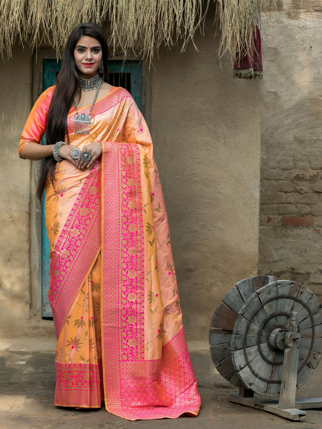 Elegant Banarasi Silk Saree | Jacquard Weaving for Special Events