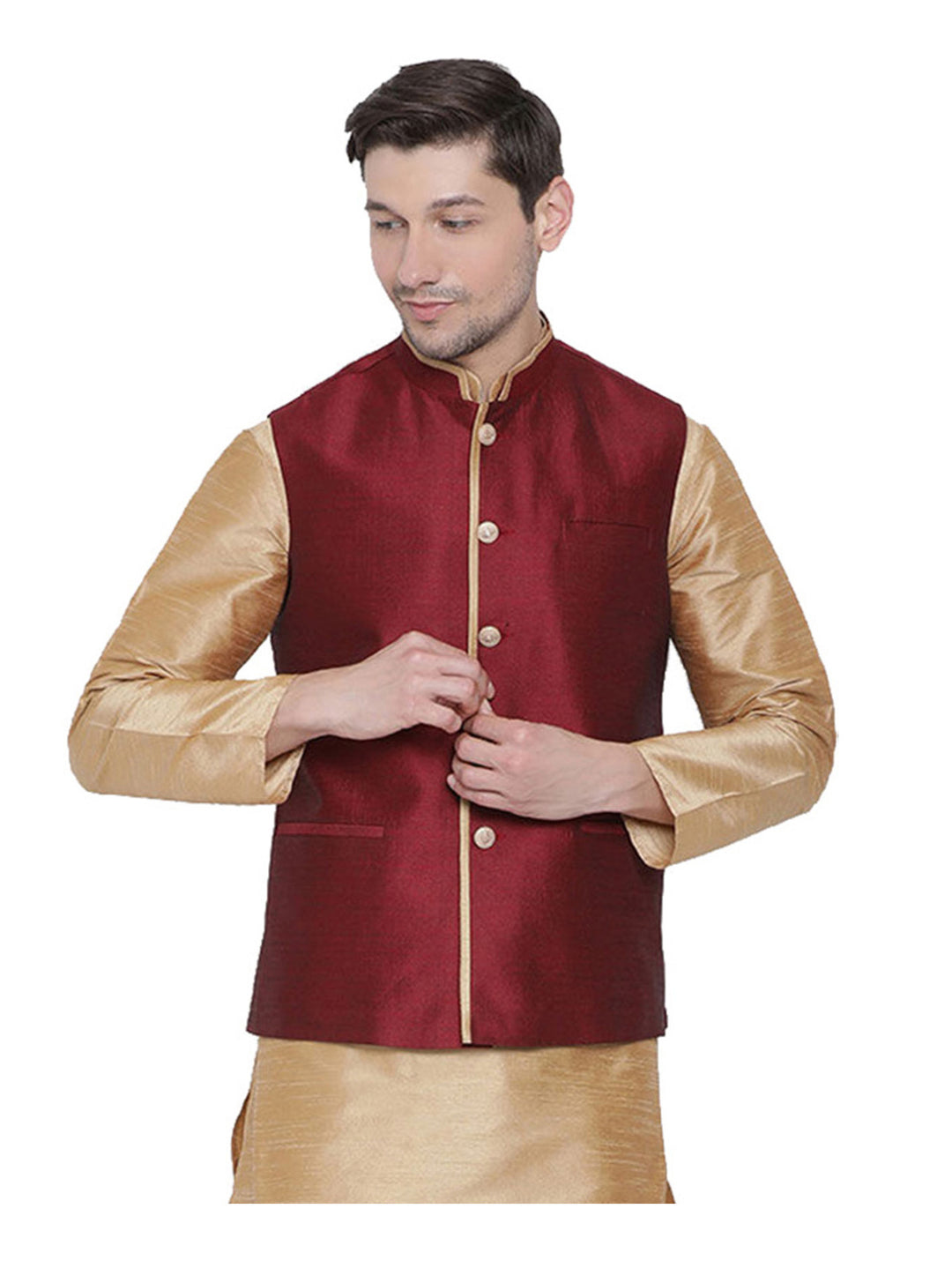 Plain Cotton Jacket for Men | Stylish Ethnic Wear for Special Occasions