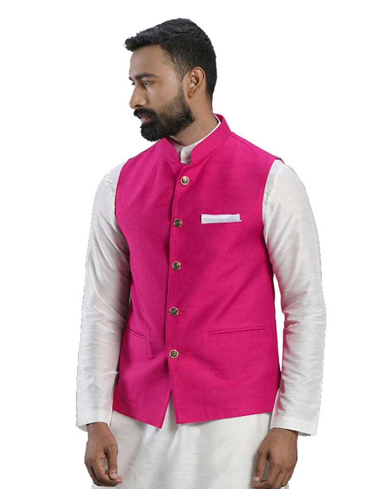 Plain Cotton Jacket for Men | Stylish Ethnic Wear for Special Occasions