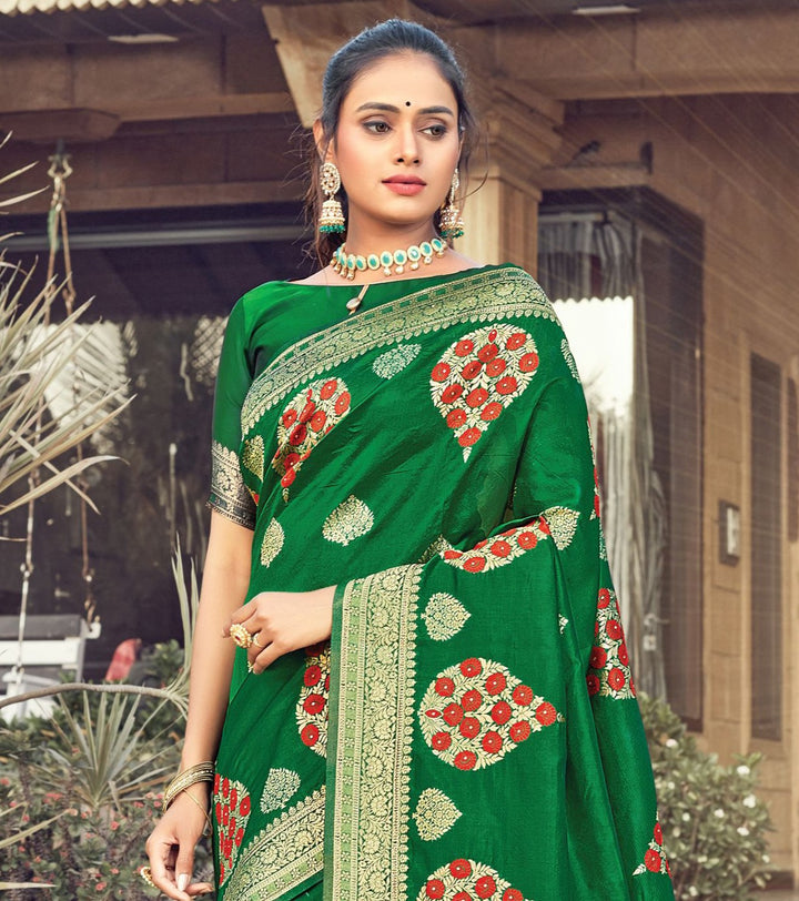 Silk Saree with Woven Pallu Border | Special Event & Festive Wear