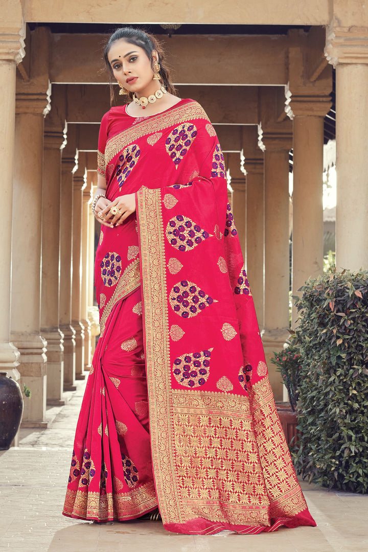 Silk Saree with Woven Pallu Border | Special Event & Festive Wear