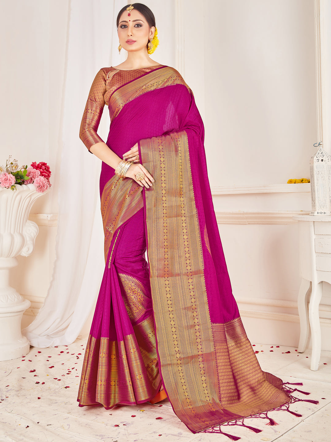 Banarasi-Silk Saree | Wevon Jacquard Designer | Traditional Wedding Party